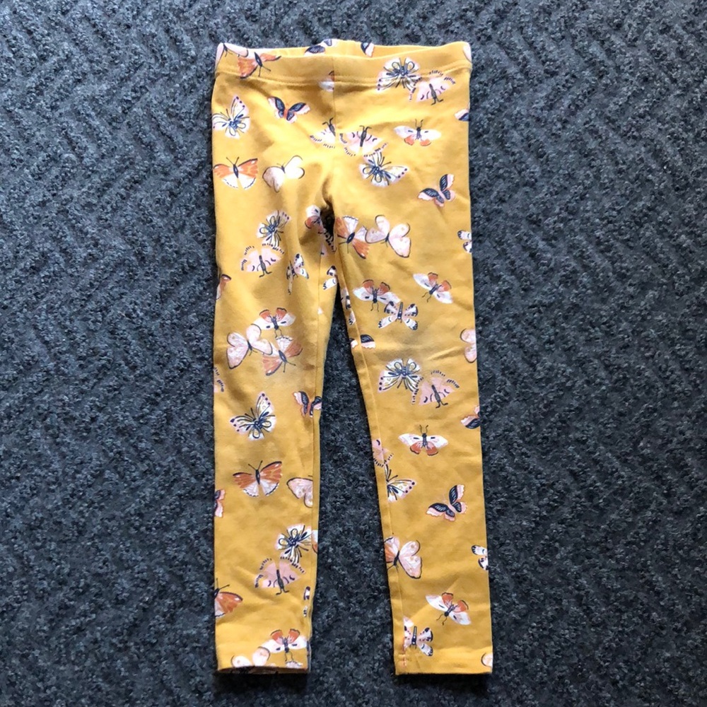 Carter's Girls Yellow Butterfly Print Leggings